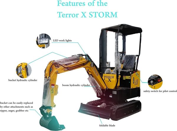In USA Mini Excavator 1 Ton Digger 13.5hp Gas Tracked Crawler B&S EPA Engine
